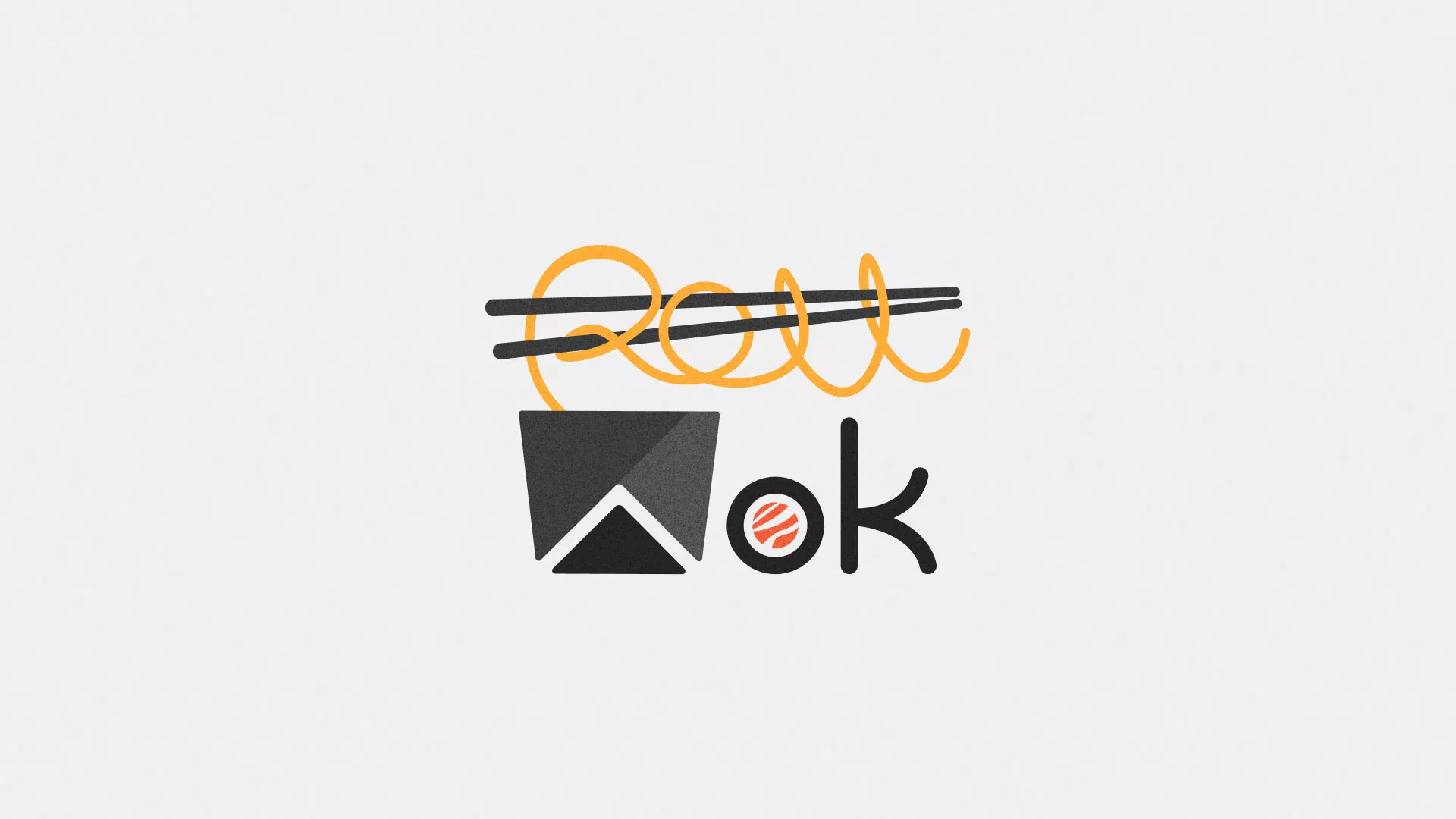 Разработка логотипа суши-бара «Roll Wok Club» в Болхове