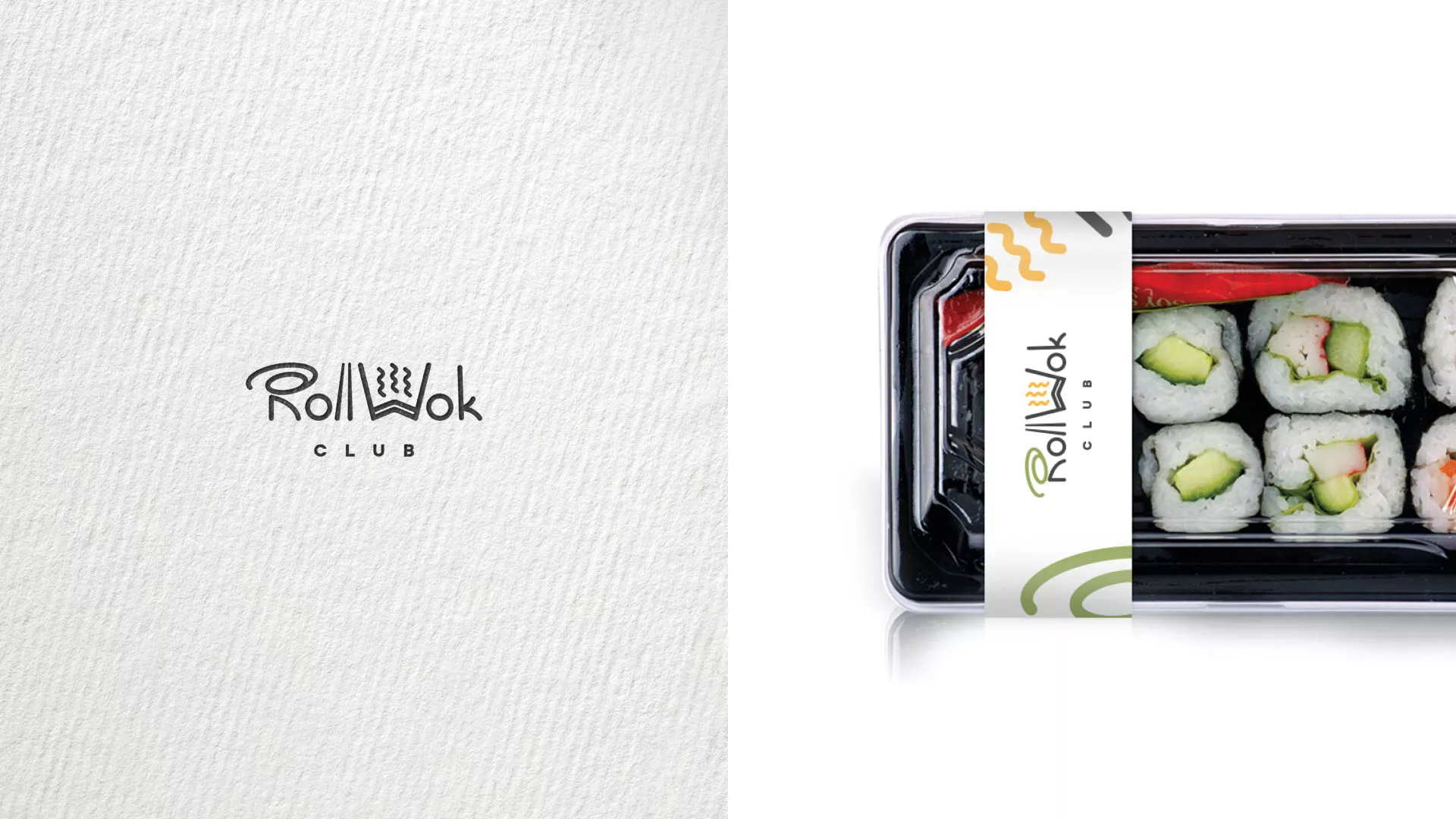 Разработка наклеек для суши-бара «Roll Wok Club» в Болхове